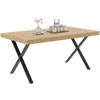 Image de IDMarket - Table à Manger Rectangle Alma 6 Personnes Design Industriel 160 cm