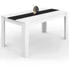 Image de IDMarket - Table à Manger Rectangle Georgia 8 Personnes Blanche et Noire 160 x 80 cm