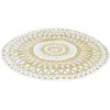 Image de IDMarket - Tapis extérieur Rond Naturel et Blanc D.150 CM