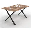 Image de IDMarket - Table à Manger Rectangle Dakota 6 Personnes Pieds Forme en X Design Industriel 160 cm