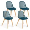 Image de IDMarket - Lot de 4 chaises Mandy Bleu Canard pour Salle à Manger