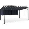 Image de IDMarket - Pergola édition Luxe Lames orientables 3x4 M et 4 Stores Gris Anthracite