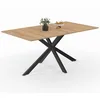 Image de IDMarket - Table à Manger Rectangle Alix 8 Personnes Pied araignée Bois et Noir 160 cm