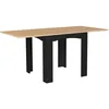 Image de IDMarket - Table à Manger Extensible Rectangle Dona 4-8 Personnes Noire Plateau façon hêtre 80-160 cm