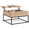 Image de IDMarket - Table Basse Plateau relevable carrée Detroit Design Industriel