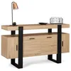 Image de IDMarket - Buffet 140 cm Phoenix 4 Portes Bois et Noir