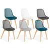 Image de IDMarket - Lot de 6 chaises Mandy Mix Color Blanc, Gris Clair, Bleu Canard x2, Gris foncé x2