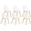 Image de IDMarket - Lot de 6 chaises Mandy Blanches pour Salle à Manger