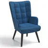 Image de IDMarket - Fauteuil scandinave ANIA en Velours Bleu