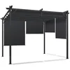 Image de IDMarket - Pergola édition spéciale Toit rétractable 3x3 M et 4 Stores Gris Anthracite
