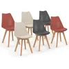 Image de Lot de 6 chaises scandinaves SARA mix color gris foncé x2, terracotta x2, beige x2