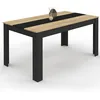 Image de IDMarket - Table à Manger Rectangle Georgia 8 Personnes Noire et Imitation hêtre 160 x 90 cm