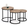 Image de IDMarket - Lot de 3 Tables Basses gigognes Detroit Rondes 35/40/45 Design Industriel