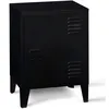 Image de IDMarket - Table de Chevet Ester 1 Porte métal Noir Design Industriel