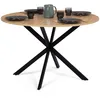 Image de IDMarket - Table à Manger Ronde Alix 6 Personnes Pied araignée Bois et Noir 110 cm