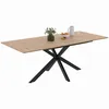 Image de IDMarket - Table à Manger Extensible Rectangle Alix 6-10 Personnes Bois et Noir 160-200 cm