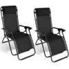 Image de IDMarket - Lot de 2 fauteuils de Jardin inclinables Relax Grand Confort Noir