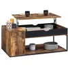 Image de IDMarket - Table Basse Plateau relevable Chicago Coffre Effet Vieilli