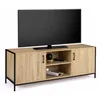 Image de IDMarket - Meuble TV 140 cm Detroit 2 Portes Design Industriel