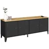 Image de IDMarket - Buffet Bas 140 cm Ester 4 Portes métal Noir et Plateau Bois Design Industriel