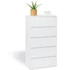 Image de IDMarket - Chiffonnier 5 tiroirs TOMI 60 cm Commode semainier Bois Blanc