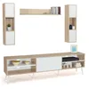 Image de IDMarket - Ensemble Meuble TV 180 cm et étagères Houston Bois et Blanc