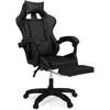 Image de IDMarket - Fauteuil de Gaming Alex réglable avec Repose-Pied, Coussin de tête et Coussin Lombaire Noir