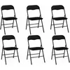 Image de IDMarket - Lot de 6 chaises Pliantes KITY Noires en PU