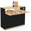 Image de IDMarket - Meuble de Bar Extensible en Table à Manger 2 Personnes VITO Noir et Plateau Bois