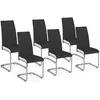 Image de IDMarket - Lot de 6 chaises MIA Noires liseré Blanc pour Salle à Manger