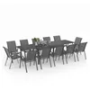 Image de IDMarket - Salon de Jardin Madrid Table Extensible Plateau Gris 135-270 CM et 12 chaises empilables Gris Anthracite