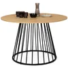 Image de IDMarket - Table à Manger Ronde Yuna 6 Personnes Plateau Bois et Pied Filaire en métal Noir 110 cm