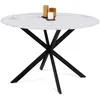 Image de IDMarket - Table à Manger Ronde Alix 6 Personnes Pied araignée Noir et Plateau Effet marbre Blanc Alaska 110 cm