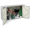 Image de IDMarket - Abri de Jardin en métal Gris Clair verrouillable Multi-Rangement Stockage vélos, Outils, poubelles