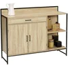 Image de IDMarket - Buffet Bas de Cuisine 120 CM Detroit Plan de Travail H.83 CM 2 Portes + tiroir Design Industriel