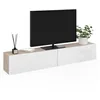 Image de IDMarket - Meuble TV 180 cm Suspendu Elio 2 Portes Bois et Blanc