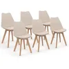 Image de IDMarket - Lot de 6 chaises scandinaves SARA Beige pour Salle à Manger
