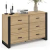 Image de IDMarket - Commode 6 tiroirs Onyx 115 cm Bois et Noir