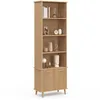 Image de IDMarket - Etagère bibliothèque 4 Niveaux avec Placard Juliette Lattes tasseau Bois Coloris chêne