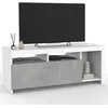 Image de IDMarket - Meuble TV 110 cm Malo Blanc et Placard Effet béton