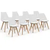 Image de IDMarket - Lot de 8 chaises scandinaves SARA Blanches pour Salle à Manger