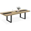Image de IDMarket - Table à Manger Extensible Rectangle Phoenix 6-12 Personnes Bois et Noir Bande Centrale Noire 200-300 cm