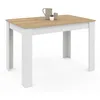 Image de IDMarket - Table à Manger Rectangle ROZY 4 Personnes Blanc Plateau façon hêtre 110 cm