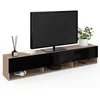 Image de IDMarket - Meuble TV 180 cm Suspendu Elio 2 Portes avec étagère Bois et Noir