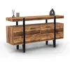 Image de IDMarket - Buffet 140 cm Austria 4 Portes Pieds épingle