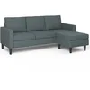 Image de IDMarket - Canapé d'angle réversible 3 Places Marius 200 cm en Tissu Gris Anthracite