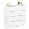 Image de IDMarket - Commode 8 tiroirs TOMI 110 cm Bois Blanc