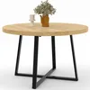 Image de IDMarket - Table à Manger Ronde Selma 4-6 Personnes Bois et Noir 110 cm