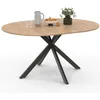 Image de IDMarket - Table à Manger Extensible Ronde Alix 4-8 Personnes Pied araignée Bois et Noir 110-150 cm