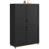 Image de IDMarket - Buffet Haut H. 125 cm VITO 4 Portes Noir et Bois